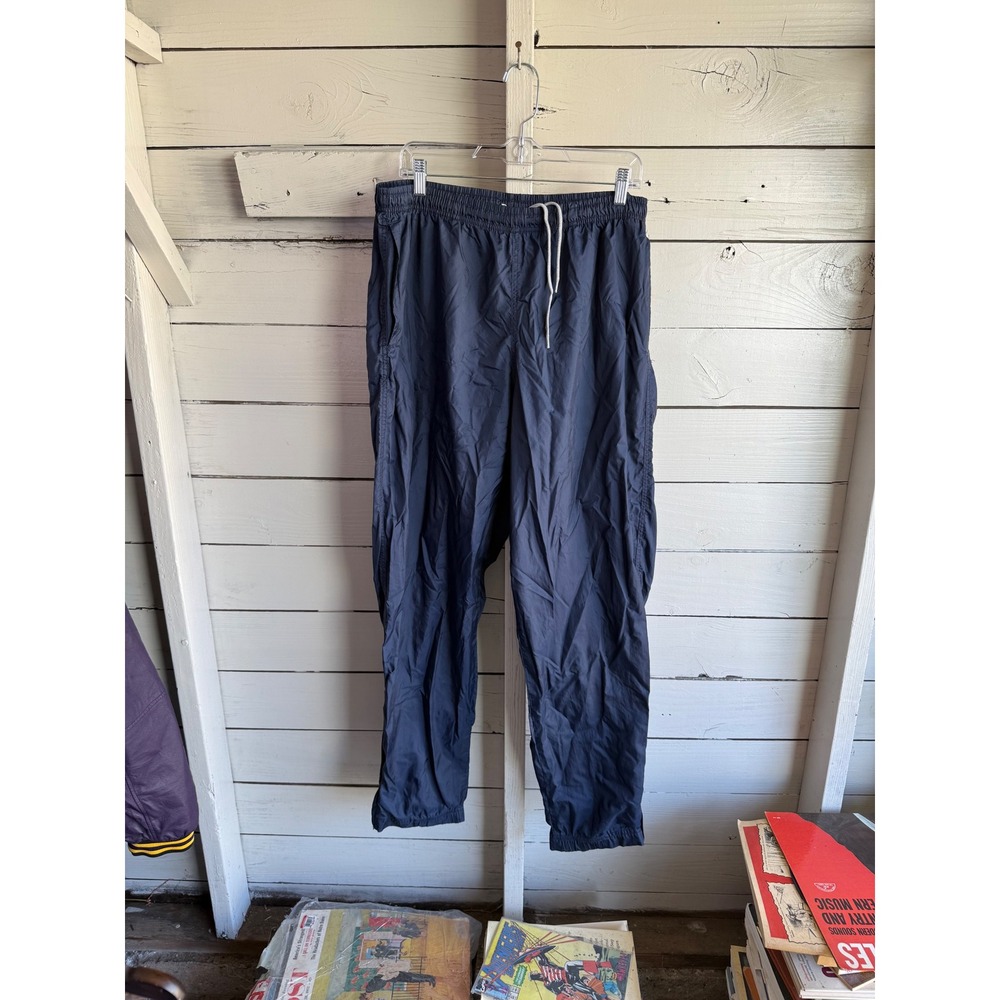 Vintage Nike Track Pants Mens XL Navy Blue Nylon Mesh Lined Windbreaker Joggers